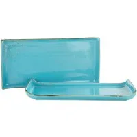CreaTable Servierplatte Nature Collection, Steinzeug, (Set, 2-tlg), Servier Set, 33x16,5 cm