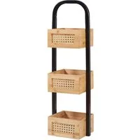 en.casa Badregal, »Tervola« mit 3 Ablagekörben 73x23x19 cm Bambus