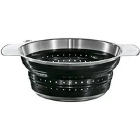RÖSLE Seiher Seiher Faltbar schwarz 24 cm, Edelstahl 18/10, Seiher faltbar schwarz Ø 24 cm