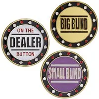 relaxdays Spiel Poker Button Set aus Metall, Poker