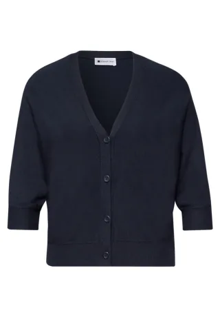 Street One - Cardigan in Unifarbe blau - Gr. - 38