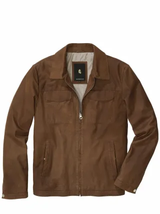 Mey & Edlich Herren Leder-Blouson Cuoio Braun 100 % Leder (Ziegenvelours)