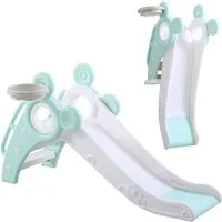 BremToy Rutsche Kinder Fun-Slide mit Basketballkorb Faltbar Kinderrutsche