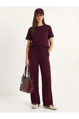 Crew-Neck T-Shirt und Hose Zwei-Teile-Set