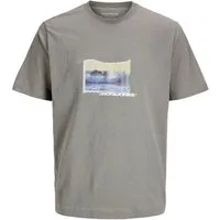 Jack & Jones T-Shirt JCOSAGO Photo Slub Tee SS Crew Neck mit Print auf der Vorderseite