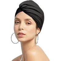 FOUORTUNATE-BEE Badekappe Damen Badekappe Turban, Elastische Schwimmkappe mit Ohrschutz, Für Schwimmbad, Strand, Spa und Wassersport, für lange Haare