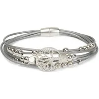 styleBREAKER Armband Armband mit Lebensbaum, Perlen und Bändern (1-tlg)