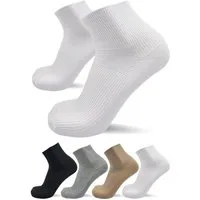 sogzz Diabetikersocken 6-12 Paar Kurzsocken ohne Gummi ohne Naht 80% Baumwolle Damen Herren (Diabetiker Socken kurz ohne Gummibund, 12-Paar)