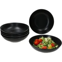 MamboCat Suppenteller 6x Panther Suppenteller schwarz 420ml Steingut 6 Personen