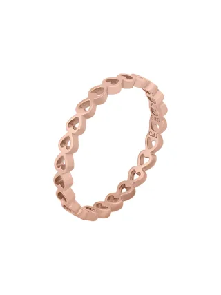 cai Ring 925/- Sterling Silber rosévergoldet Herz Stacking