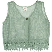Guru-Shop T-Shirt Natürliches Boho Style Top, offenes Top, Weste.. Festival, Ethno Style, alternative Bekleidung