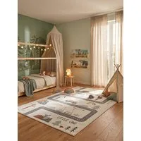 KADIMA DESIGN Kinderteppich TINO Kinderteppich Waschbar Kinderzimmer Schadstoffgeprüft, Läufer, Höhe: 10 mm, Creme, 80x150 cm, Kinderteppich Waschbar Spielteppich