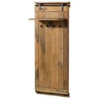 Massivmoebel24 Wandgarderobe RAILWAY (Wandgarderobe Mango 59x32x145 natur lackiert RAILWAY #1009), Wandgarderobe Mango 59x32x145 natur lackiert RAILWAY #1009