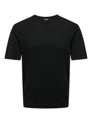 ONLY&SONS - ONSWYLER REG 14 SS KNIT Black - Gr. - XL