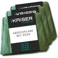Kaiser plastic Schutzplane Abdeckplane mit Ösen, Extra Robust, 120g/m2 Gewebeplane, wasserdicht - UV-beständig