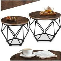 tectake Couchtisch 2er Set Couchtisch (1-St., 2 tlg), Zwei modische Couchtische im minimalistischen Industrial Look