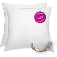 wometo Federkissen Premium Daune, 2er Pack, in 3 Größen, Füllung: Federn, Bezug: Baumwolle, Doppelset, OEKO-TEX®, Kissenfüllung Baumwolle, 85% Federn & 15% Daunen