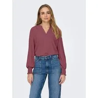 ONLY Blusenshirt ONLMETTE V-NECK LS SMOCK TOP NOOS WVN Kunstfaser, regular fit