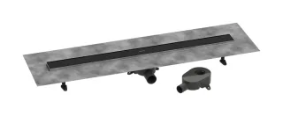 Hansgrohe Komplettset Duschrinne RainDrain Go 1000 rücks.beflies.Stand./flache Instal. mattschwarz, 56275670