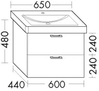 Burgbad Waschtischunterschrank Sys30 PG4 Sana 480x600x440 Weiß Ultramatt, WWMN060F5765 WWMN060F5765