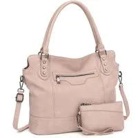 TAN.TOMI Handtasche Damen Schultertasche - Set Shopper Umhängetasche Henkeltasche, Mit abnehmbarem Schultergurt für Einkauf Reise Büro Schule
