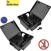 Petigi Lebendfalle 2x Köderstation Kompaktbox Köderbox Mäusebox Rattenbox Nagerstation