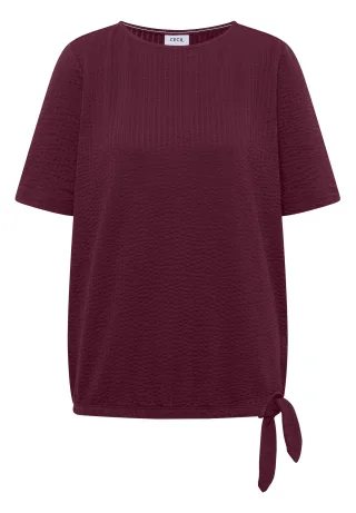 CECIL - T-Shirt in Seersucker-Qualität sweet grape red - Gr. - XS