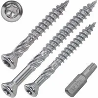 SCREWREBEL Terrassenschraube A2, TX 25, Senkkopf, Teilgewinde mit Schaftfräser, Type-17 Cutspitze, (1000 St)