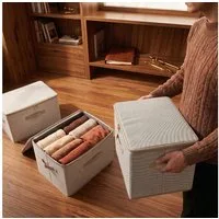 Sekey Aufbewahrungsbox Aufbewahrungsboxen mit Deckel 45L Stapelbar Faltbare Ordnungsboxen (3 St), 3er Set, Organizer Kleidung Vliesstoff Boxen für Schrank Regal