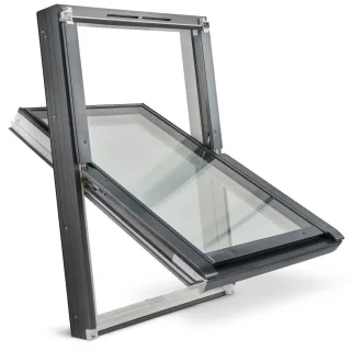 Dachfenster Schallschutzfenster dreifach Verglasung aus Kunststoff Fakro PTP-V P50 ABMX  GREENVIEW und Eindeckrahmen - Uw: 1,0 W/m²K - 15% Förderung
