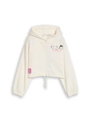 tom tailor kids - Oversize Hoodie Sweatjacke mit Peanuts-Print gardenia white - Gr. - 176