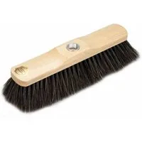 BÜMAG Straßenbesen Zimmerbesen Naturhaar naturfarben 29 cm weißer Bart, lackiert
