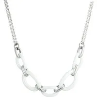 Amello Edelstahlkette Amello Ovale Halskette silber weiß (Halsketten, Halskette), Damen Halsketten (Ovale) aus Edelstahl (Stainless Steel)