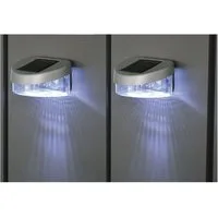 BURI Gartenleuchte Zaun Solarlichter 2er-Set Gartenlicht Gartenzaun Gartenlampe Licht Leu