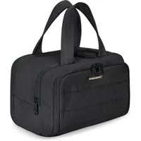 ibettertec Kulturbeutel Reise Kulturtasche Damen Große,Weit Offene Reise-Kulturbeutel (Kosmetiktasche Make up Organizer mit Griff für Zubehör,Essentials,Toilettenartikel, Schwarz)