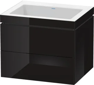 Duravit L-Cube c-bonded Set wandhängend Schwarz Hochglanz 600x480x500 mm - LC6926N4040 LC6926N4040