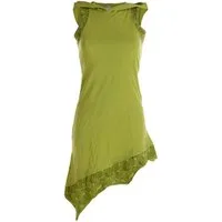 Vishes Sommerkleid Asymmetrisches Elfenkleid mit Zipfelkapuze Hippie, Boho, Ethno Elfen Style