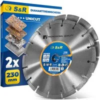 S&R Diamanttrennscheibe Professional, Diamant-Trennscheibe zum Trennen von Baumaterialien, Ø 230 mm, Beton, Naturstein, Stein, Ziegel, Mauerwerk, hohe Standzeit