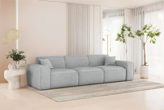 Sofa Designersofa CELES PREMIUM 3-Sitzer in Stoff Artico Hellgrau