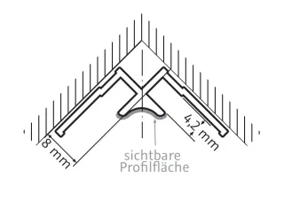 HSK Eckprofil, innen ca. 23 × 23 x 2550 mm, Alu silber-matt, 930002-1 930002-1