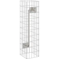 vidaXL Bewässerungssystem Gabionen Wasserhahn Silber 25 x 25 x 100 cm Edelstahl, (1-tlg)
