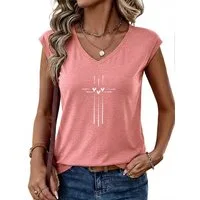 PYLIKE Print-Shirt Damen Casual Achselhemd mit Liebe Druck bequemes Tanktop Bequem für Freizeit und Büro,Strandurlaub