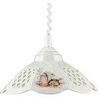 Helios Leuchten Pendelleuchte Küchenlampe Keramik weiß, Keramiklampe, Hängelampe, für Esszimmer Küche Esstisch, Deckenlampe hängend höhenverstellbar