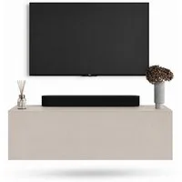 Planetmöbel TV-Schrank West TV-Board, Fernsehtisch 100 cm lang, TV-Lowboard (für Fernseher bis 55 Zoll, TV Schrank viel Stauraum, 1-St., sideboard hängend, Fernsehschrank 100 x 30 x 37,5 cm) kaschmir