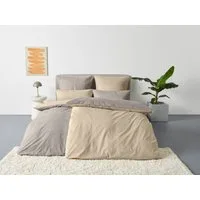 Bruno Banani Wendebettwäsche Merlin in Gr. 135x200 oder 155x220 cm, Linon, 2 teilig, Baumwollbettwäsche, Leinen-Look in Melange-Optik
