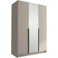 MIRJAN24 Kleiderschrank Calia II (mit drei Drehtüren) Kleiderstange, Metallgriffe, Frontspiegel