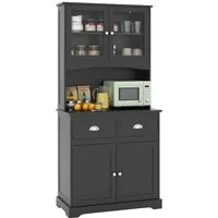 COSTWAY Küchenbuffet verstellbare Ablage 2 Schubladen bis 125kg 80x40x170cm