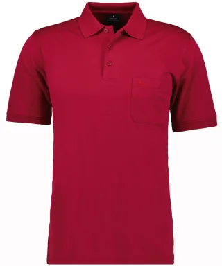 RAGMAN - Softknit-Polo mit Brusttasche, kurzarm erdbeere - Gr. - L