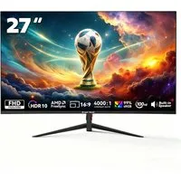 Great Voell 27 Zoll FHD PC Monitor, 100Hz, Integrierte Lautsprecher, Rahmenlos LED-Monitor (68,6 cm/27 ", 1920 x 1080 px, FHD, 1 ms Reaktionszeit, 100 Hz, VA LED, Lautsprecher, 300 cd/, FreeSync, VESA, HDMI/DP, Home office)