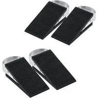 Spetebo Türstopper schwarz 12 cm x 3 cm - Türpuffer (4er Set, 1 St., Keil Türstopper), mit rutschfester Unterseite und Aufhängung